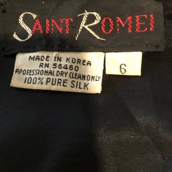 Vintage 80's Saint Romei Green and Black Dress - Picture 5 of 5